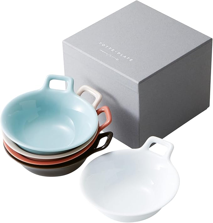 Mino Ware 91-134-101 Miyama Gift Set Dinnerware Set Bowl Bowl Small Approx. 5.1 x 4.7 x 2.0 inches (13 x 12 x 5 cm) Set of 5 (1 each) (White Blue Orange Brown Beige) Wedding Gift