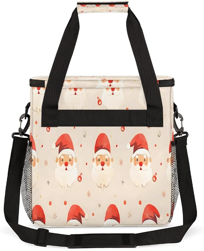 Christmas (684) Coffee Maker Carring Bag Travel Carrying Storage Tote Bag Compatible with Keurig K-Mini or K-Mini Plus Portable Single Serve Coffee Brewer Case with Pockets for K-cup Pods