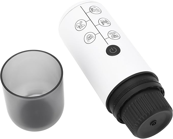 LiebeWH Cordless Rechargeable Coffee Machine Portable Electric Capsule Coffee Maker with 17 Bar Pressure for Travel Office Camping Lightweight Compact Design (White)