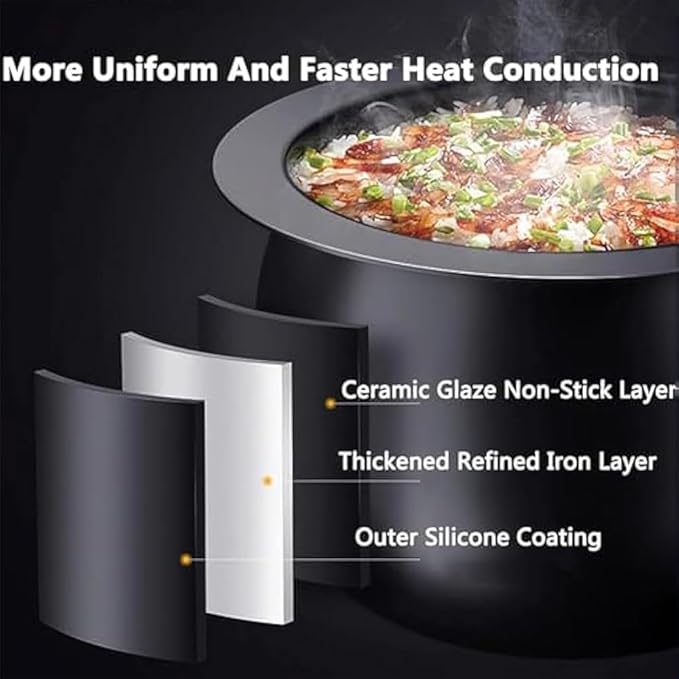 TsoLay Automatic Cooking Machine 1000W 6L Auto Cooking Wok Fried Rice Machine 360° Rotating and 3D All-Round Heating Adjustable 3-Gear Firepower 1 Click Smart Start for Stir Frying Stewing