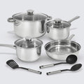 For Brand 10 Pc Stainless Pots/Pans Cookware Set Encapsulated Base and Lids