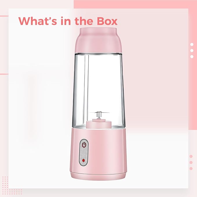 Generic Portable Mini Juice Blender Usb Rechargeable With 10.14 Fl Oz / 300 Ml Capacity 1200 Mah Transparent Pc Body Simple One-Touch Control Perfect For Home And Travel