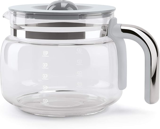 Smeg 1950's Retro Style 10 Cup Programmable Coffee Maker Machine (Stainless Steel) (Renewed)