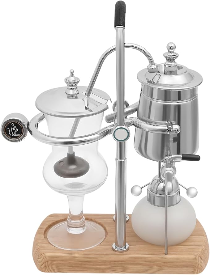 Siphon Coffee Pot Balance Maker Belgian Coffee Set Silver for Tea