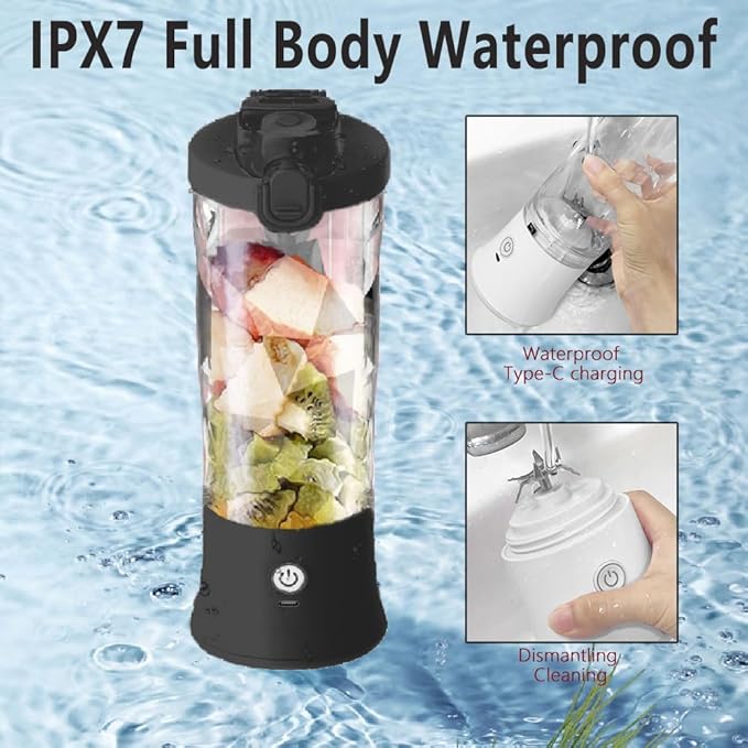 Personal Blender with 20oz Traveling Cup Portable Blender for Shakes and Smoothies Cordless Personal Blenders Self Cleaning USB-C Rechargeable Licuadora Portatil for Home Gym Office