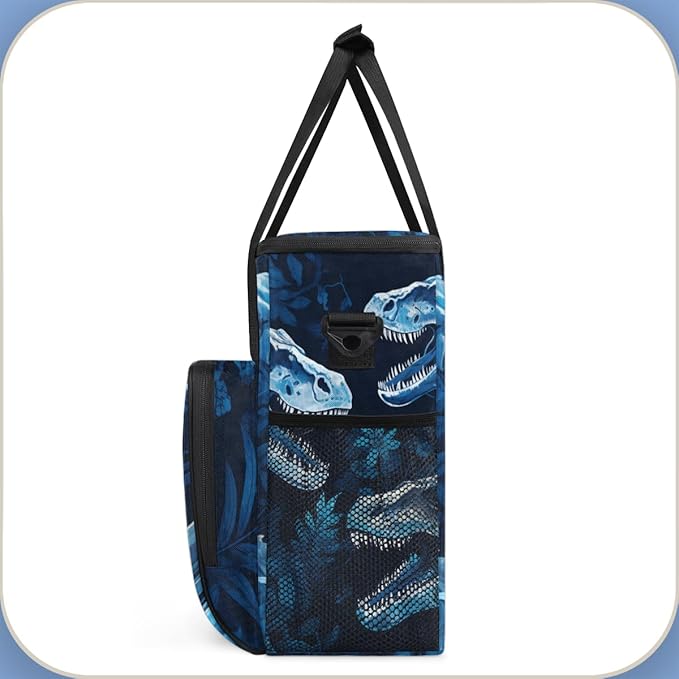 Dinosaur Floral Coffee Maker Carrying Bag Portable Travel Storage Tote Bag Compatible with K-Mini or K-Mini Plus Single Serve Coffee Brewer Carrying Case with Multiple Pockets &amp Shoulder Strap