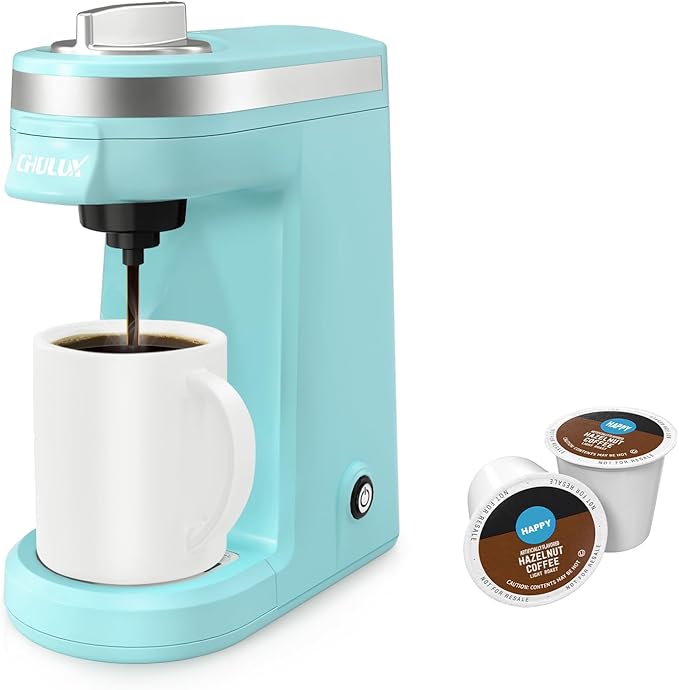 CHULUX Mini Coffee Maker for K Capsule Single Serve Coffee Maker for One Cup Americano Lightweight Pod Coffee Machine Aqua