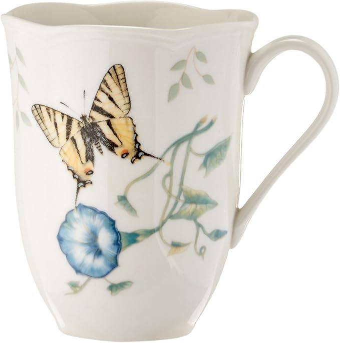 Lenox Dinnerware Set Butterfly Meadow 18-Piece Set Service For 6 White Porcelain Butterfly And Flower Designs Plates And Bowls Sets Dishwasher Safe Home &amp Kitchen (18 Pieces Assorted)