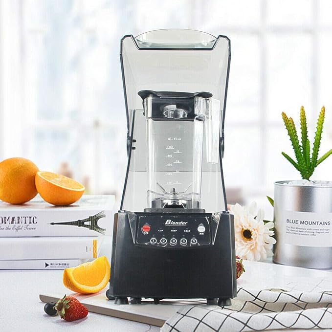 Countertop Smoothie Blender Professional High Speed Blender for Kitchen with 5 Adjustable Speeds Control Blender Smoothie Maker and Blender for IceFruit (60.8OZ Black)