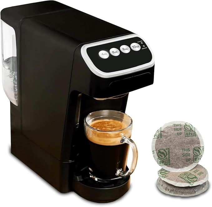 Coffee Machine – Compatible with Peet's Coffee Pods – Fast Brewing Single-Serve Coffee Maker with Rich Flavor Extraction Crema Layer Space-Saving Sleek Design Barista-Quality Taste