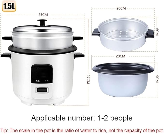 Multi-Function Rice CookerRice Cooker with Steamer Smart Insulation Mini Electric Cooker Household Multifunctional Non-Stick Cookware(1.5L)