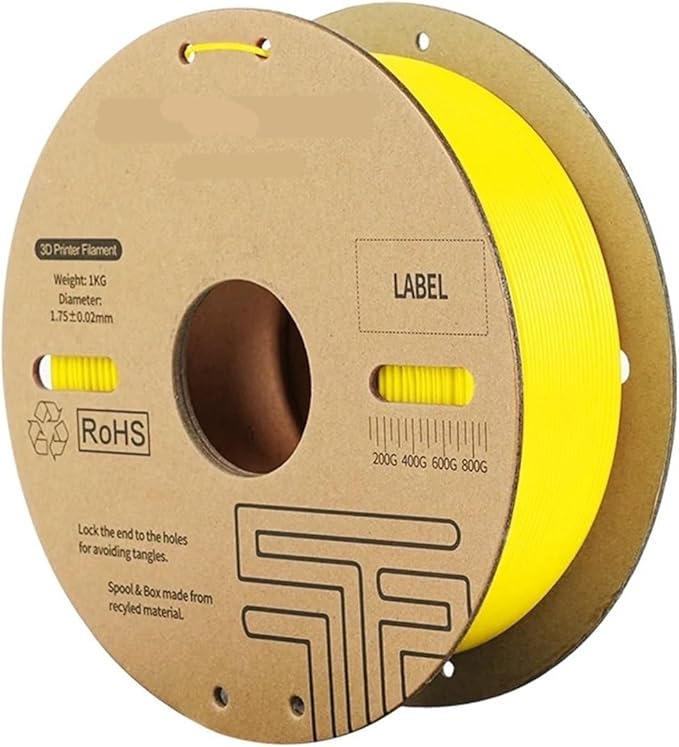 For Twotrees 3D Printers PLA Filament For High Speed 3D Printer PLA Plastics 1kg 2.2lbs 1.75mm Eco-Friendly Good Tougness No Bubble(Yellow)
