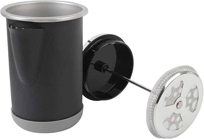 Stylish 304 Stainless Steel French Press Coffee Maker 1000ml Portable Hand Brewed Coffee Press Pot for Camping Simple Maintenance and Versatile Use (Black)