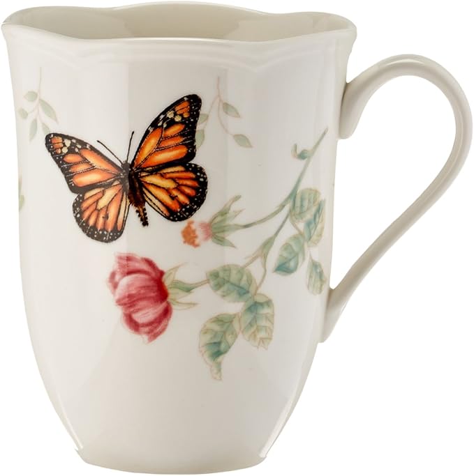 Lenox Dinnerware Set Butterfly Meadow 18-Piece Set Service For 6 White Porcelain Butterfly And Flower Designs Plates And Bowls Sets Dishwasher Safe Home &amp Kitchen (18 Pieces Assorted)