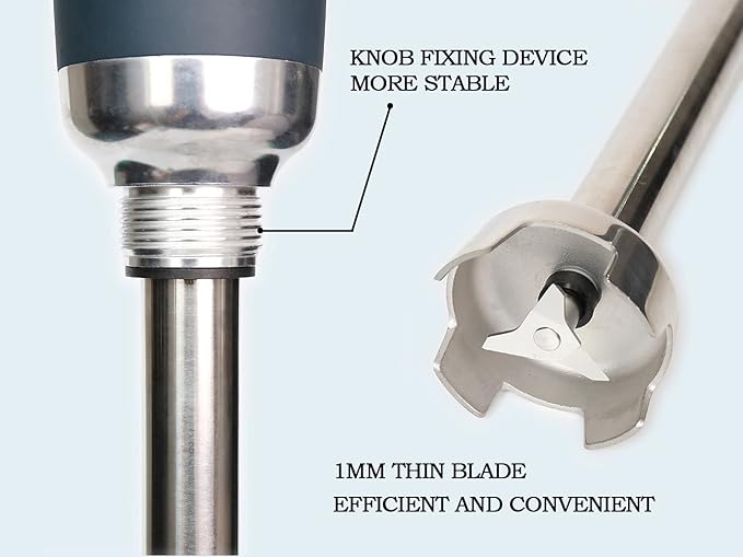 20 in Heavy Duty Immersion Blender for Kitchen Commercial Mixer Electric 500W Detachable Shaft Adjustable Variable Speed Emulsifier Blender Handheld