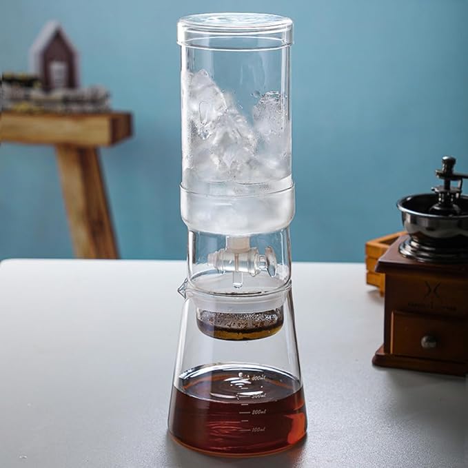 Cold Brew Coffee Maker 13.5OZ High Borosilicate Glass Ice Drip Coffee Brewer Adjustable Outlet Drip Speed Constant Pressure Brewing