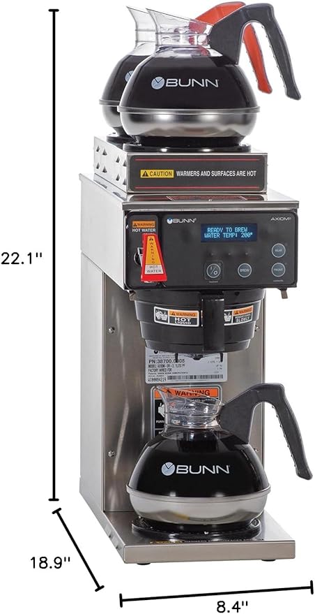Bunn 38700.0008 Axiom-DV-3 Dual Voltage Coffee Brewer (120V Standard)
