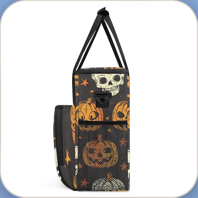 Retro Pumpkin Coffee Maker Carrying Bag Cartoon Pumpkin Travel Storage Bag Compatible with K-Mini or K-Mini Plus Single Serve Coffee Brewer Carrying Case with Multiple Pockets &amp Shoulder Strap