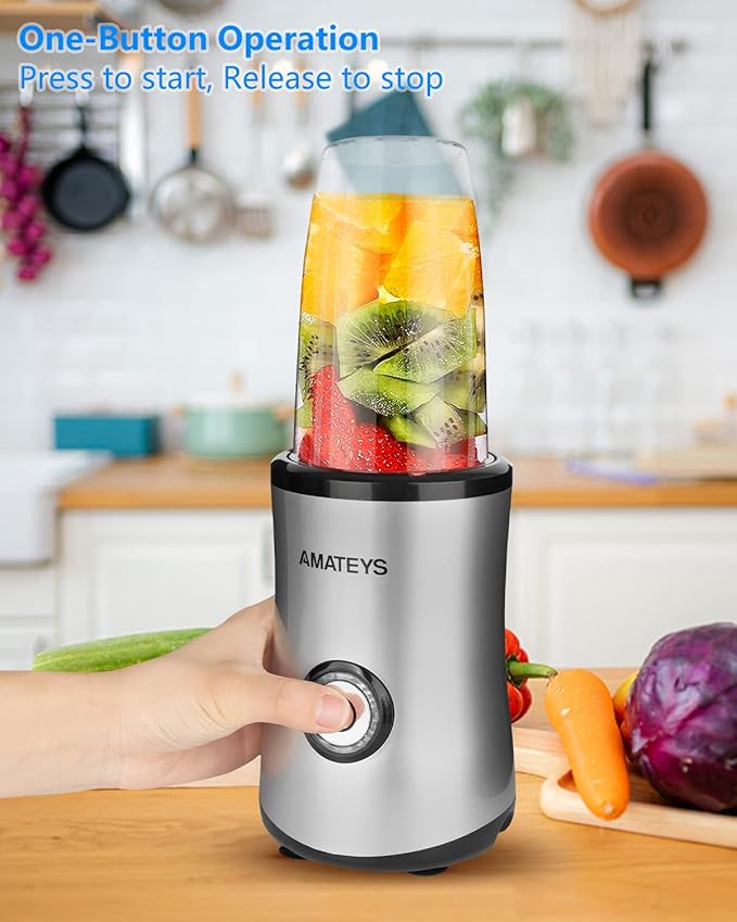 Personal Blender with Button350W Professional Kitchen Blender for Smoothies and ShakesPortable Smoothie Maker MixerEasy Cleaning&ampOperationSuitable for Carrying or Storage