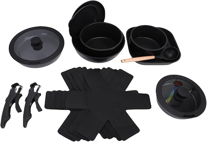 Pssopp Cookware Nonstick Cookware Set with Detachable Handle Dishwasher Safe for Kitchen Cooking Pots and Pans Set Aluminum Removable Handle Pots and Pans