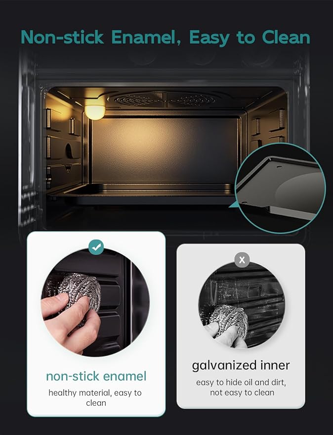 Neretva [21 QT&amp 6-in-1] Toaster Oven &amp Air Fryer Compact Toaster Ovens Countertop with 5 Slices 1500W Rapid Heat Air Fryer Toaster Oven Combo Stainless Steel for Bake/Toast/Broil/Air Fryer/De