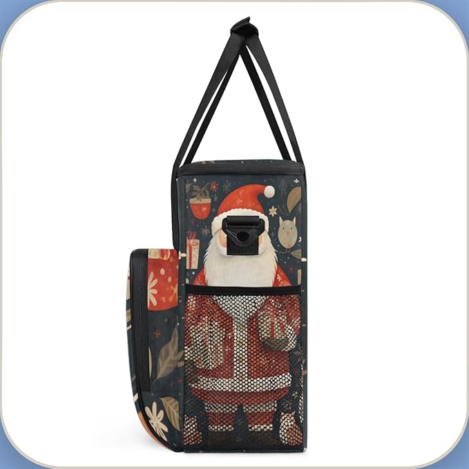 Colorful Santa Claus Coffee Maker Carrying Bag Mystical Santa Claus Travel Storage Bag Compatible with K-Mini or K-Mini Plus Single Serve Coffee Brewer Carrying Case with Pockets &amp Shoulder Stra