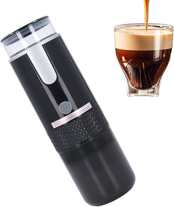 ZJchao Portable Coffee Maker Rechargeable 1200mAh Cordless Travel Coffee Machine for Capsules with Hot Brew and Cold Brew Function