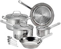 T-fal Performa Stainless Steel Cookware Set 12 Piece Induction Oven Broiler Safe 500F Pots and Pans Dishwasher Safe Silver