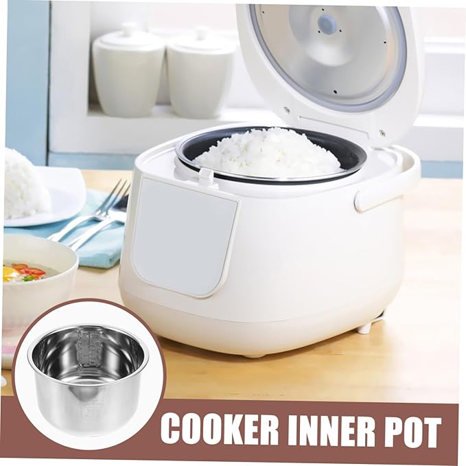 BESPORTBLE Stainless Steel Rice Pressure Cooker - 10 Cup Cooker Liner Container Ceramics Thicken