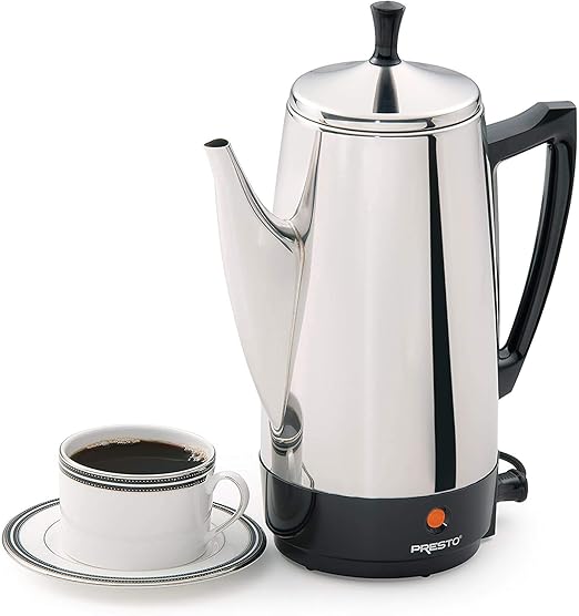 Presto 02811 12-Cup Stainless Steel Coffee Maker with 1 Year Extended Warranty