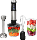 4-in-1 Immersion Hand Blender with Speed Control – Multipurpose Stick Blender with Whisk Chopper and Beaker – Powerful 300W for Smoothies Soups Sauces &amp More