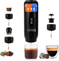 3 in1 Portable Espresso Machine with LED Display20 Bar PressureReal-Time Temp&ampBattery IndicatorPortable Coffee Maker Compatible with Ground Coffee &amp Capsules for TravelHome &amp Office