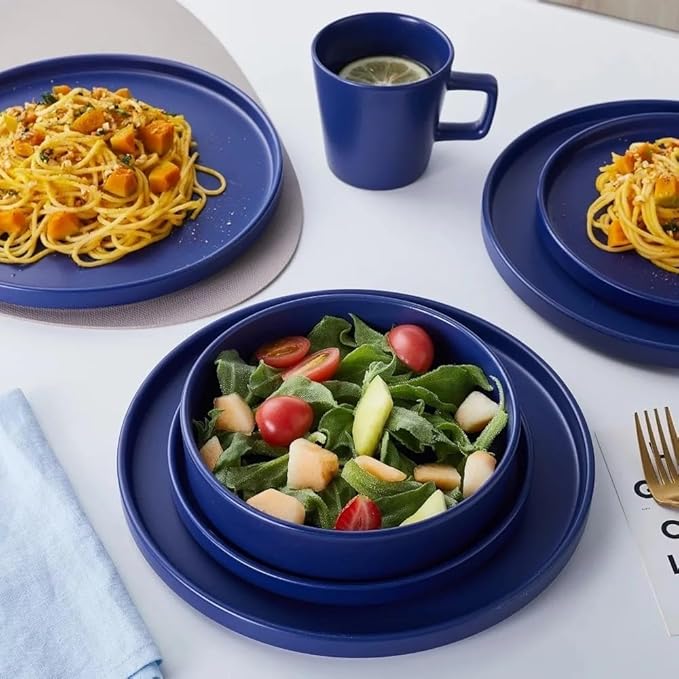 Ceramic 16-Piece Dinnerware Set Service for 4 Tableware of Plates Dinner Sets Plate Dish Bar