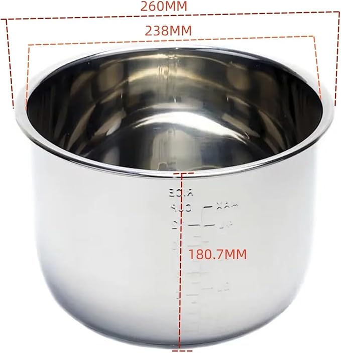 304 Stainless Steel Inner Pot 8L Rice Cooker Pressure Cooker with Double Bottom Universal