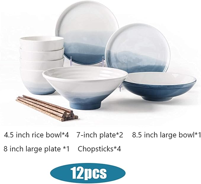 Dinner Set Porcelain Dinnerware Set Complete Porcelain Combination Modern Dinnerware Set Include Plates Bowls Sets -Service for 4/6 Kitchenware