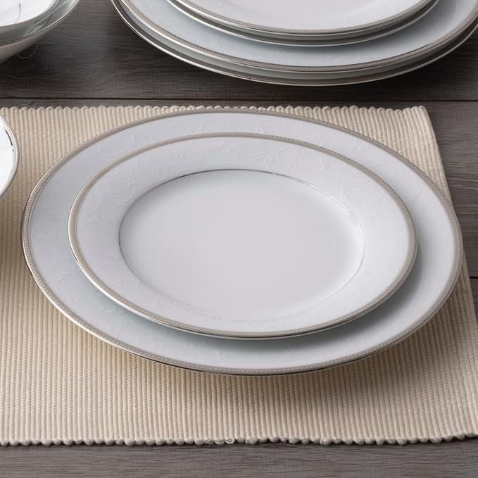 Noritake Regina Platinum 12-Piece Dinnerware Set Service for 4
