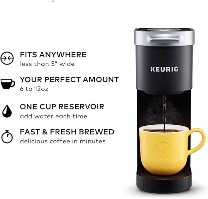 Keurig K-Mini Plus Single Serve K-Cup Pod Coffee Maker with 6 to 12oz Brew Size Stores up to 9 Pods