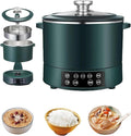 3 L Lifting Sugar Removal Rice CookerMultifunction 5 Speed Adjustable Hot Pot Non-Stick Pan&amp Rice Soup Separate ElectricWith Steamer BasketRapid Heating For Family Use (Green)
