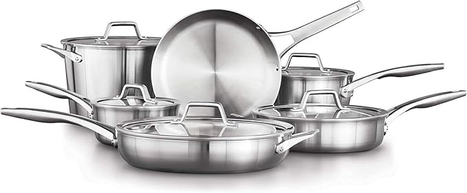 For Calphalon Stainless Steel 11-Piece Cookware Pots &amp Pans Set w/Stay Cool Handles