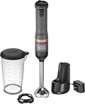 BLACK+DECKER Kitchen Wand Cordless Immersion Blender Hand Blender with Charging Dock Grey (BCKM1011K01)