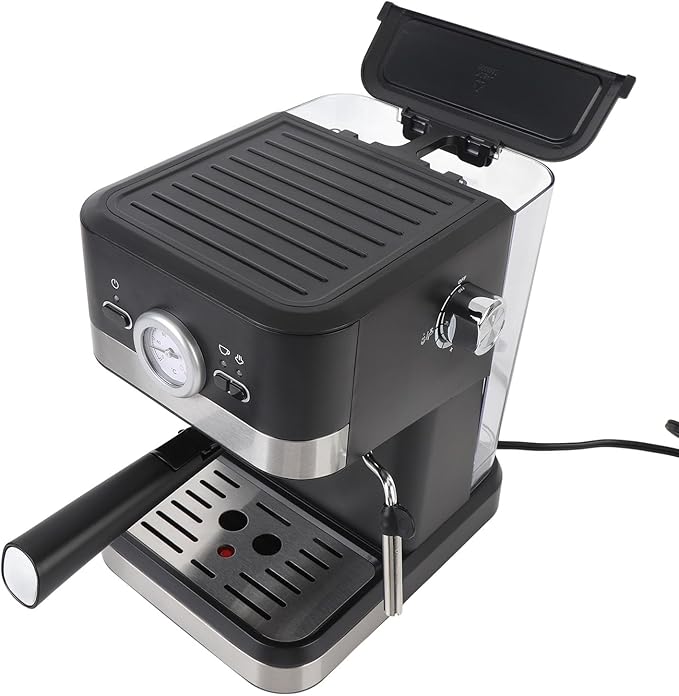 Pssopp Machine 20 BarCoffee Machine With Milk Frother Steam Wand Milk Frother Steamer Wand Stainless Steel Maker Compact Coffee Maker for Cappuccino (US Plug 110V)