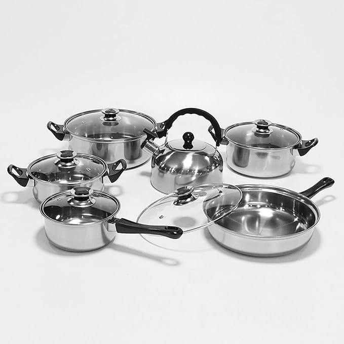 Generic Home Kitchen Cookware Sets Long Handle Pasta Pot Multifunction with Glass Lid 31cm
