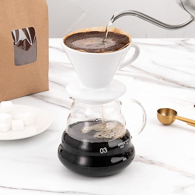 Restaurantware Restpresso 17 Ounce Coffee Dripper 1 Reusable Coffee Cone - With Drip Hole Retains Heat White Ceramic Pour Over Coffee Dripper For Home Cafe Or Restaurants