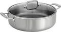Tramontina Tri-Ply Clad Stainless Steel 6-Quart Braiser Pan with Glass Lid Induction-Ready Dishwasher-Safe NSF-Certified