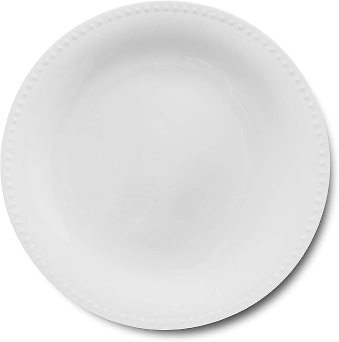 Stone lain Bone China Pinpoint Embossed 32 Piece Dinnerware Set White