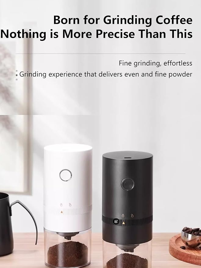 Espresso Machine Coffee Bar Coffee Machine with USB-C Fast Charge Battery Coarseness Adjustment for Outdoor Camping Hiking RV Car travel(黒)