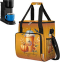 Halloween Drink Pumpkin Blossom Coffee Maker Carring Bag Travel Carrying Storage Tote Bag Compatible with Keurig K-Mini or K-Mini Plus Portable Single Serve Coffee Brewer Case with Pockets