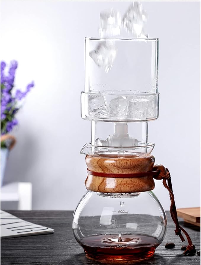 Ice Drip Coffee Pot Glass Coffee Maker Regulatable Dripper Filter Cold Brew Pots Percolators Espresso Coffee Summer Hand Punch Tool 400ML