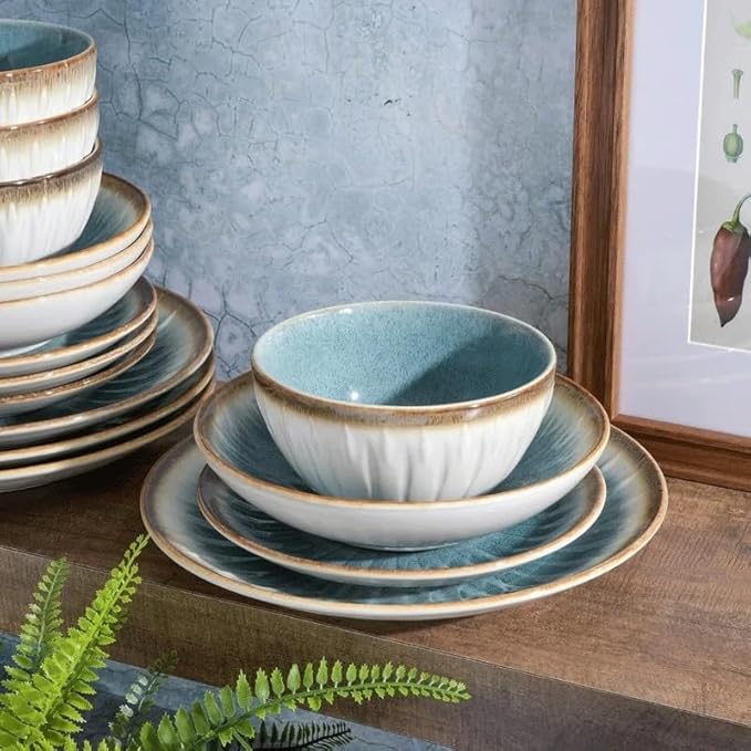 16pcs Plate and Bowl Dinner Set Dinnerware Service for 4