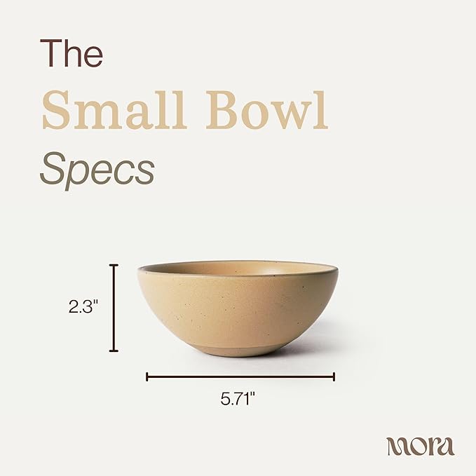 MORA Small Bowls Set of 4 16oz Ceramic Pottery Dessert Bowls - Microwave Oven and Dishwasher Safe - Merrigold